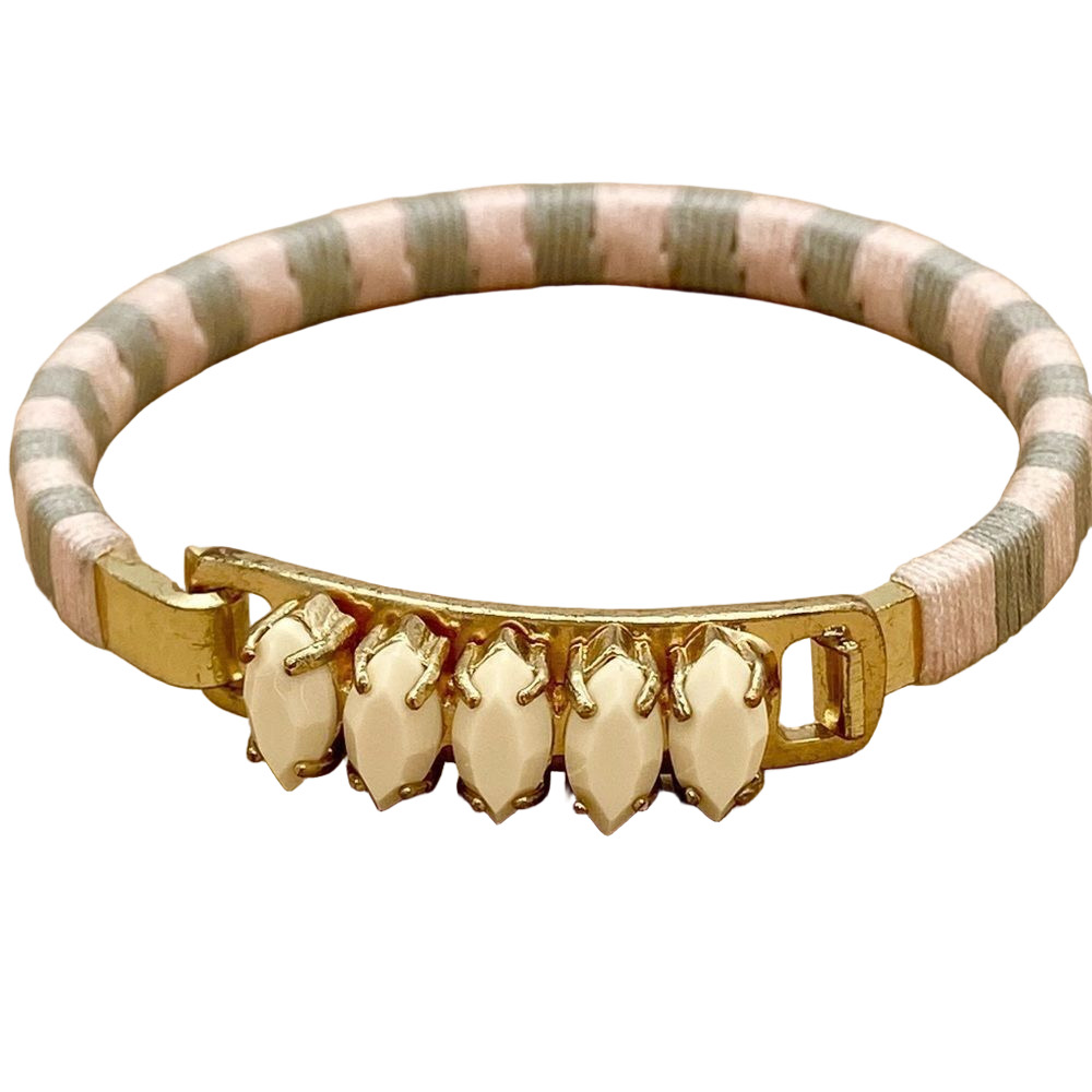 J.Crew Mixed Media preppy pink gold bracelet